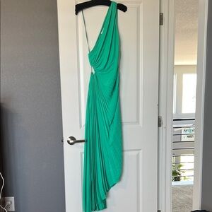 A.L.C. Vibrant Green One-Shoulder Dress
